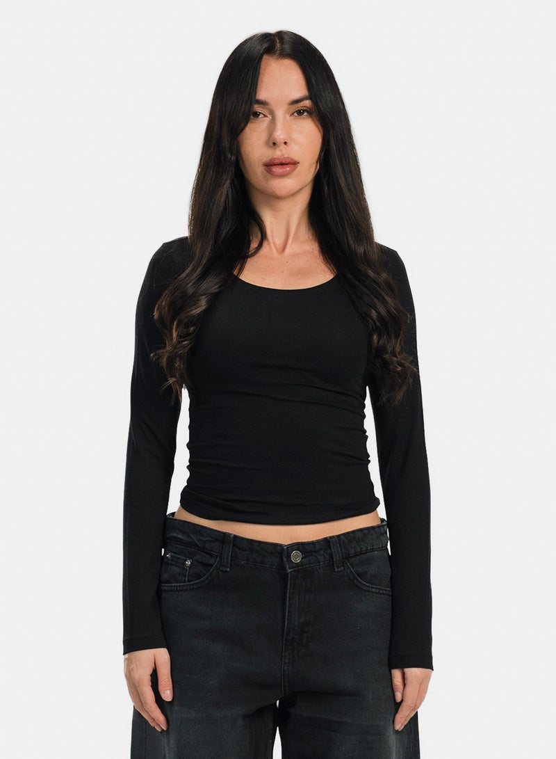 U-Shaped Long Sleeve Top